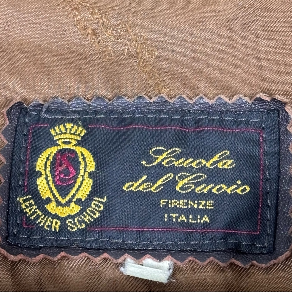 Vintage Scuola del Cuoio Firenze Italy Dark Academia Soft Brown Leather Jacket - Picture 8 of 12